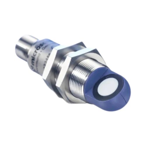 Microsonic pico+35/WK/F/A Ultrasonic Proximity Sensor, M18, Angled Head, 65-600mm Range, Push-Pull NO/NC