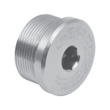 CMP 767 Hazardous Area Dome Stopping Plug, M32, Stainless Steel, Ex d ...