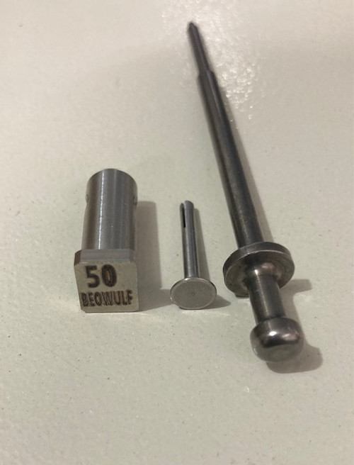 AR 15 CAM PIN STAINLESS ENGRAVED 50 BEOWULF WITH FIRING PIN UP FIRING PIN RETAINER