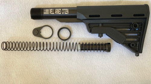 BLACK HAWK Mil-Spec Stock Assembly LASER ENGRAVE WELL ARMED CITIZEN BLACK HAWK Mil-Spec Stock Assembly LASER ENGRAVE WELL ARMED CITIZEN