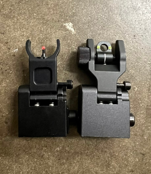 HK STYLE FIBER OPTIC FRONT AND REAR FLIP UP SIGHT AR 15