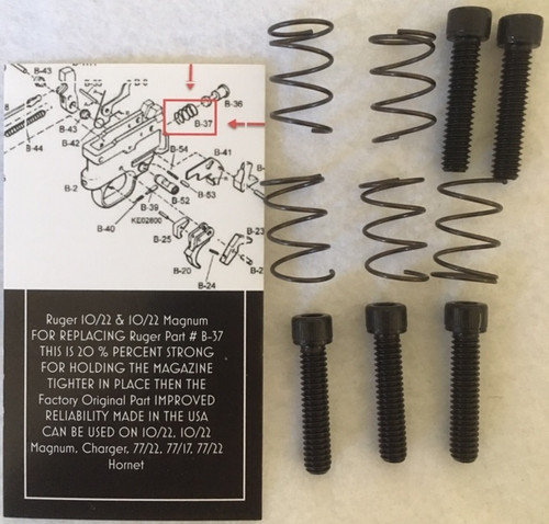 Ruger 10/22 Magazine Release spring 20% stronger 100 pk w/bonus stock screw