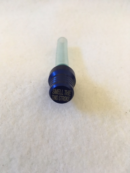 SMELL THE 2 STROKE  BLUE Gas Fuel Cap Vent Breather Hose 