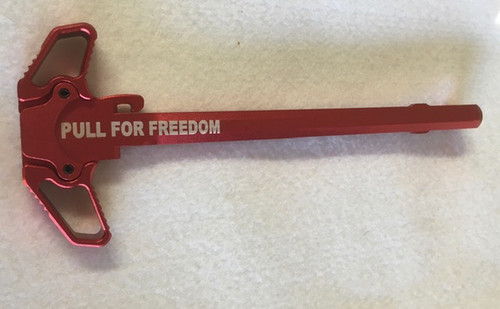 PULL FOR FREEDOM  AMBI LATCH RED CHARGING HANDLE AR 15