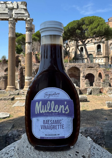 NEW! MULLEN’S BALSAMIC VINAIGRETTE - 8 OZ VINTAGE GLASS BOTTLE