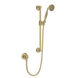 Single-Function Anti-Calcium Handshower Hose Bar and Outlet Set - Satin Unlacquered Brass | Model Number: 1301ESUB - Product Knockout