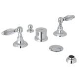 DISCONTINUED-Five Hole Bidet Faucet - Polished Chrome with Crystal Metal Lever Handle | Model Number: A1460LCAPC - Product Knockout