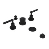 DISCONTINUED-Lombardia Five Hole Bidet Faucet - Matte Black with Metal Lever Handle | Model Number: A2260LMMB - Product Knockout
