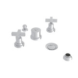 DISCONTINUED-Lombardia Five Hole Bidet Faucet - Polished Chrome with Cross Handle | Model Number: A2260XMAPC - Product Knockout