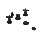 DISCONTINUED-Lombardia Five Hole Bidet Faucet - Matte Black with Cross Handle | Model Number: A2260XMMB - Product Knockout