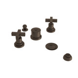 DISCONTINUED-Lombardia Five Hole Bidet Faucet - Tuscan Brass with Cross Handle | Model Number: A2260XMTCB - Product Knockout