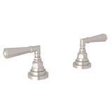 DISCONTINUED-San Giovanni Set of Hot and Cold 1/2 Inch Sidevalves - Satin Nickel with Metal Lever Handle | Model Number: A2311LMSTN - Product Knockout
