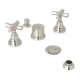 DISCONTINUED-San Giovanni Five Hole Bidet Faucet - Polished Nickel with Cross Handle | Model Number: A2360XMPN - Product Knockout