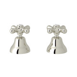 DISCONTINUED-Verona Deck Mount Set of Hot and Cold 1/2 Inch Sidevalves - Polished Nickel with Cross Handle | Model Number: A2711XMPN - Product Knockout