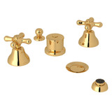 DISCONTINUED-Verona Five Hole Bidet Faucet - Italian Brass with Cross Handle | Model Number: A2760XMIB - Product Knockout
