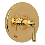 Verona Thermostatic Trim Plate without Volume Control - Italian Brass with Metal Lever Handle | Model Number: A2914LMIB - Product Knockout