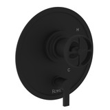 Campo Pressure Balance Trim with Diverter - Matte BLack with Industrial Metal Wheel Handle | Model Number: A3210NIWMB - Product Knockout
