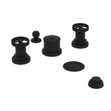 DISCONTINUED-Campo Five Hole Bidet Faucet - Matte Black with Industrial Metal Wheel Handle | Model Number: A3360IWMB - Product Knockout