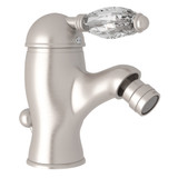 DISCONTINUED-Viaggio Single Lever Single Hole Bidet Faucet - Satin Nickel with Crystal Metal Lever Handle | Model Number: A3403LCSTN - Product Knockout