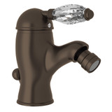 DISCONTINUED-Viaggio Single Lever Single Hole Bidet Faucet - Tuscan Brass with Crystal Metal Lever Handle | Model Number: A3403LCTCB - Product Knockout