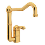 DISCONTINUED-Acqui Single Hole Column Spout Kitchen Faucet - Italian Brass with Metal Lever Handle | Model Number: A3608LMIB-2 - Product Knockout