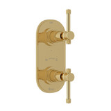 DISCONTINUED-Campo 1/2 Inch Thermostatic and Diverter Control Trim - Unlacquered Brass with Industrial Metal Lever Handle | Model Number: A4464ILULB - Product Knockout
