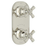 San Giovanni Trim for 1/2 Inch Thermostatic and Diverter Control Rough Valve - Polished Nickel with Cross Handle | Model Number: A4564XMPN - Product Knockout