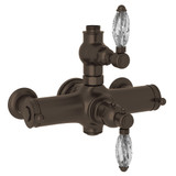 Exposed Thermostatic Valve - Tuscan Brass with Crystal Metal Lever Handle | Model Number: A4917LCTCB - Product Knockout