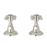 DISCONTINUED-Set of Hot and Cold 3/4 Inch Sidevalves - Polished Nickel with Crystal Cross Handle | Model Number: A7422XCPN - Product Knockout