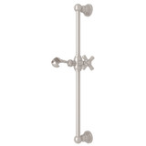 San Giovanni Slide Bar - Satin Nickel with Cross Handle | Model Number: A8073XMSTN - Product Knockout