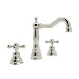 DISCONTINUED-Arcana Column Spout Widespread Bathroom Faucet - Polished Nickel with Cross Handle | Model Number: AC107X-PN-2 - Product Knockout