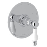 DISCONTINUED-Arcana Pressure Balance Trim without Diverter - Polished Chrome with Ornate White Porcelain Lever Handle | Model Number: AC110OP-APC - Product Knockout