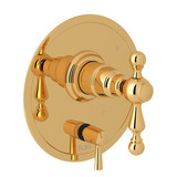 DISCONTINUED-Arcana Pressure Balance Trim with Diverter - Italian Brass with Ornate Metal Lever Handle | Model Number: AC210NL-IB - Product Knockout