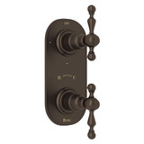 DISCONTINUED-Arcana 1/2 Inch Thermostatic and Diverter Control Trim - Tuscan Brass with Ornate Metal Lever Handle | Model Number: AC390L-TCB/TO - Product Knockout