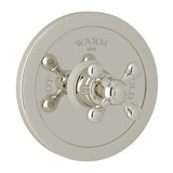 DISCONTINUED-Arcana Thermostatic Trim Plate without Volume Control - Polished Nickel with Cross Handle | Model Number: AC720X-PN/TO - Product Knockout
