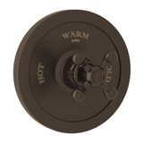 DISCONTINUED-Arcana Thermostatic Trim Plate without Volume Control - Tuscan Brass with Cross Handle | Model Number: AC720X-TCB/TO - Product Knockout