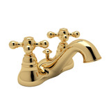 DISCONTINUED-Arcana 4 Inch Centreset Bathroom Faucet - Italian Brass with Cross Handle | Model Number: AC95X-IB-2 - Product Knockout