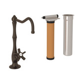 DISCONTINUED-Acqui Column Spout Filter Faucet - Tuscan Brass with Five Spoke Cross Handle | Model Number: AKIT1435XTCB-2 - Product Knockout