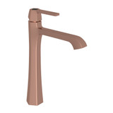 Bellia Above Counter Single Hole Single Lever Bathroom Faucet - Rose Gold with Metal Lever Handle | Model Number: BE354L-RG-2 - Product Knockout
