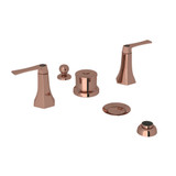 DISCONTINUED-Bellia Five Hole Bidet Faucet - Rose Gold with Metal Lever Handle | Model Number: BE595L-RG - Product Knockout