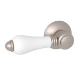 DISCONTINUED-Universal Tank Lever Trip Arm - Satin Nickel with White Porcelain Lever Handle | Model Number: C7950LPSTN - Product Knockout