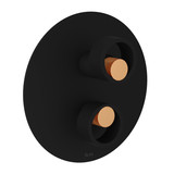 Eclissi Pressure Balance Trim with Diverter - Matte Black with Satin Gold Accent with Circular Handle | Model Number: EC11W1IWMBG - Product Knockout