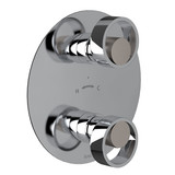 Eclissi 1/2 Inch Thermostatic Trim with Diverter - Polished Chrome with Satin Nickel Accent with Circular Handle | Model Number: EC12W2IWPCN - Product Knockout