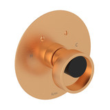 Eclissi 3/4 Inch Thermostatic Trim without Volume Control - Satin Gold with Matte Black Accent with Circular Handle | Model Number: EC13W1IWSGB - Product Knockout