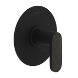 Miscelo Pressure Balance Trim without Diverter - Matte Black Spout with Greystone Quarry Insert with Lever Handle with Insert | Model Number: MI10W1GQMB - Product Knockout