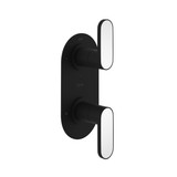 Miscelo 1/2 Inch Thermostatic Trim with Diverter - Matte Black Spout with Bianco Insert with Lever Handle with Insert | Model Number: MI12W2BLMB - Product Knockout
