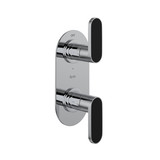 Miscelo 1/2 Inch Thermostatic Trim with Diverter - Polished Chrome Spout with Nero Insert with Lever Handle with Insert | Model Number: MI12W2NRAPC - Product Knockout