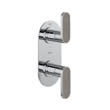 Miscelo 1/2 Inch Thermostatic Trim with Diverter - Polished Chrome Spout with Whitewash Barnwood Insert with Lever Handle with Insert | Model Number: MI12W2WBAPC - Product Knockout