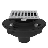Cast Iron 2 Inch No Hub Drain Kit with 3143 Matrix Decorative Cover - Polished Chrome | Model Number: SDCI2-3143APC - Product Knockout