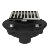 Cast Iron 2 Inch No Hub Drain Kit with 3143 Matrix Decorative Cover - Polished Nickel | Model Number: SDCI2-3143PN - Product Knockout